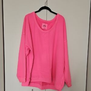 Aerie Vibrant Pink Scoop Neck Sweater